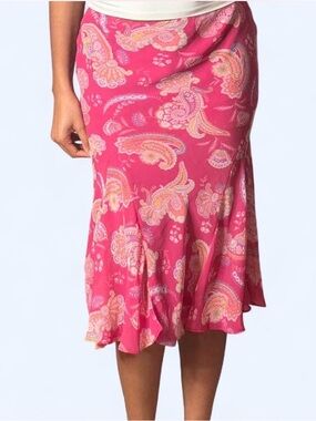 Pink Paisley Midi Skirt